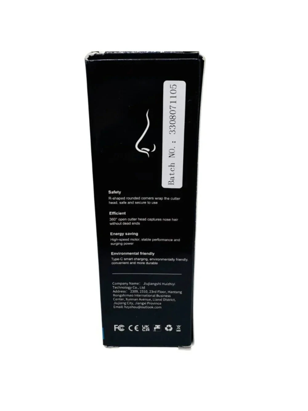 Rechargeable Nose & Ear Hair Trimmer Type-C Charger Stainless Steel Washable Cut